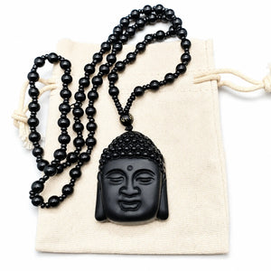 Collier Bouddha Obsidienne de perle Colliers La Maison de Bouddha
