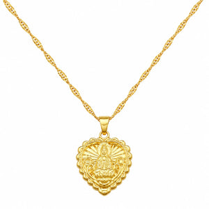 Collier en Forme de Coeur Bouddha Doré La Maison de Bouddha
