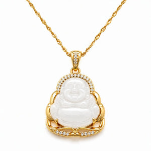 Pendentif Bouddha En Jade Blanc Pour Femme La Maison de Bouddha