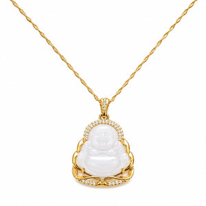 Pendentif Bouddha En Jade Blanc Pour Femme La Maison de Bouddha