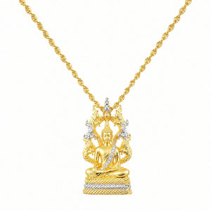 Pendentif Bouddha Thaïlandais Doré Colliers La Maison de Bouddha