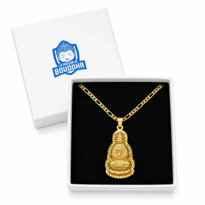 Pendentif Guanyin Bouddha doré La Maison de Bouddha