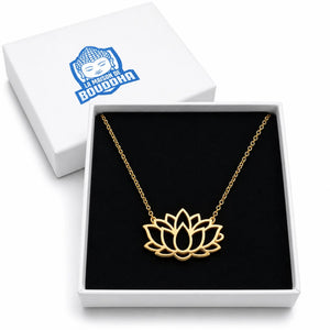 Pendentif avec Fleur de Lotus Doré Colliers La Maison de Bouddha