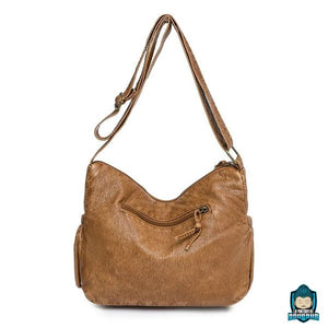 Sac-Cuir-Bandouliere-Marron-Tabac-pour-Femme-en-cuir-PU-souple-vue-arrière-du-sac-La-Maison-de-Bouddha