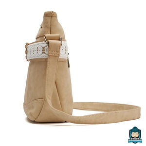 Sac-Ethnique-Boheme-Chic-Ruban-Dentelle-version-beige-ou-camel-bandoulière-réglable-vue-de-côté-La-Maison-de-Bouddha