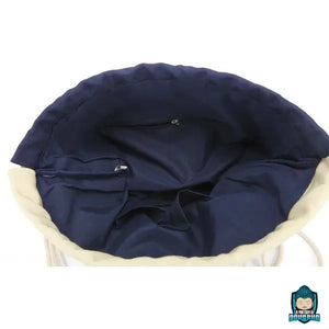 Sac-a-Dos-Ethnique-en-Toile-avec-Cordon-de-Serrage-version-Marine-avec-motifs-aztèques-doublure-intérieure-en-polyester-avec-2-poches-ouvertes-et-1-pochette-à-fermeture-éclair-La-Maison-de-Bouddha