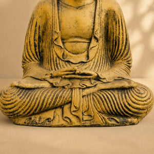 Statue Bouddha Assis Dorée en Béton – 42 cm La Maison de Bouddha