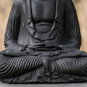 Statue Bouddha Assis Noire en Béton – 42 cm La Maison de Bouddha