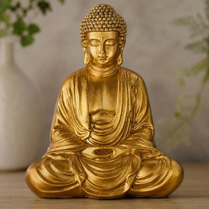 Statue Bouddha Méditation Dorée en Résine – 20 cm statue bouddhiste en résine La Maison de Bouddha