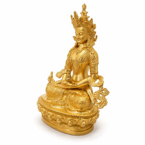 Statuette Bouddha Amitayus Dorée en Métal – 16 cm La Maison de Bouddha