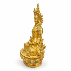 Statuette Bouddha Amitayus Dorée en Métal – 16 cm La Maison de Bouddha
