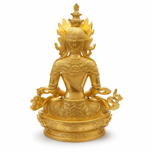 Statuette Bouddha Amitayus Dorée en Métal – 16 cm La Maison de Bouddha