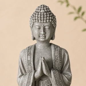 Statuette Bouddha Assis aux Mains Jointes en Résine – 12 cm La Maison de Bouddha