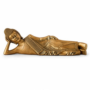 Statuette Bouddha Couché Doré en Résine – 22 cm La Maison de Bouddha