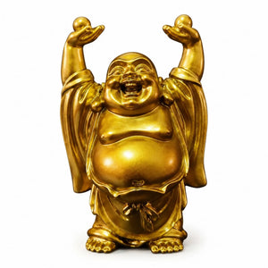 Statuette Bouddha Rieur Budai Dorée en Résine – 6,5 cm La Maison de Bouddha