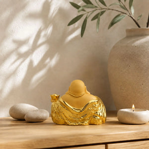 Statuette Bouddha Rieur Budai Dorée en Résine – 8 cm La Maison de Bouddha
