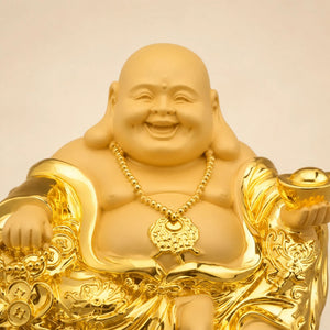 Statuette Bouddha Rieur Budai Dorée en Résine – 8 cm La Maison de Bouddha