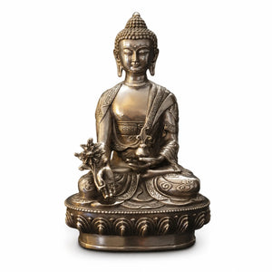 Statuette Bouddha de Médecine Argentée – 20 cm La Maison de Bouddha