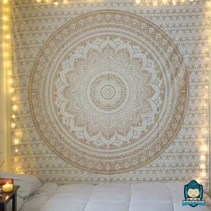 Tenture Mandala Beige Tapisseries de décoration La Maison de Bouddha