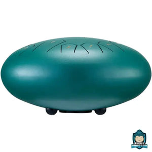 Tongue-Drum-13-Notes-Do-majeur-12-Pouces-vert-photo-de coté-La-Maison-de-Bouddha