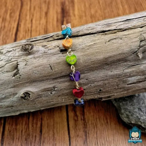 Collier des 7 chakras pendentif cœurs