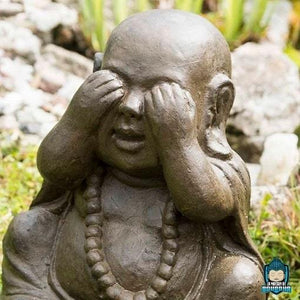 3 Bouddhas de la Sagesse Jardin Brun Antique La Maison de Bouddha