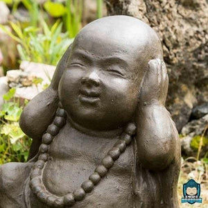 3 Bouddhas de la Sagesse Jardin Brun Antique La Maison de Bouddha