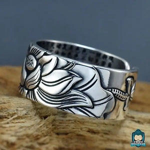Bague Fleur de Lotus Argent La Maison de Bouddha