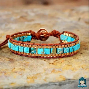 Bracelet Cuir et Turquoise La Maison de Bouddha
