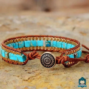 Bracelet Cuir et Turquoise La Maison de Bouddha