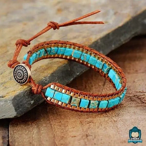 Bracelet Cuir et Turquoise La Maison de Bouddha