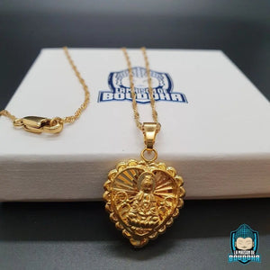 Collier en Forme de Coeur Bouddha Doré La Maison de Bouddha