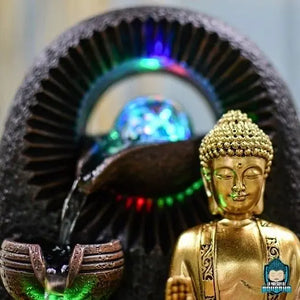 Fontaine Lumineuse dintérieur Bouddha avec Boule en Verre La Maison de Bouddha