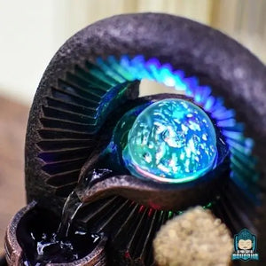 Fontaine Lumineuse dintérieur Bouddha avec Boule en Verre La Maison de Bouddha