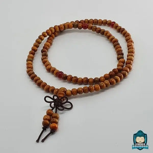 Mala Tibétain Bois de Santal 6mm Marron Clair avec Noeud sans Fin Vêtements et accessoires La Maison de Bouddha