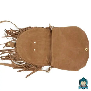 Sac Daim Frange Camel à Bandoulière Sacs à main La Maison de Bouddha