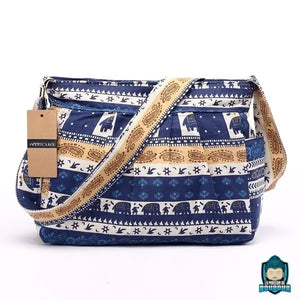 Sac à bandoulière broderie Hobo Motif Éléphant Sacs à main La Maison de Bouddha