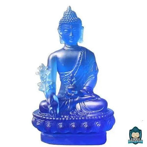 Statue Bouddha Akshobhya Bleu En Résine La Maison de Bouddha