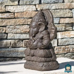 Statue Ganesh Résine Brun Antique La Maison de Bouddha