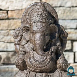 Statue Ganesh Résine Brun Antique La Maison de Bouddha