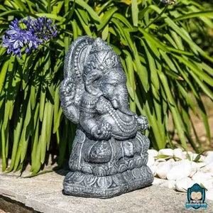 Statue Ganesh Résine Gris Patiné La Maison de Bouddha