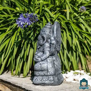 Statue Ganesh Résine Gris Patiné La Maison de Bouddha