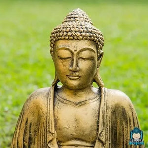 Statuette Bouddha Assis Résine Doré 42cm La Maison de Bouddha