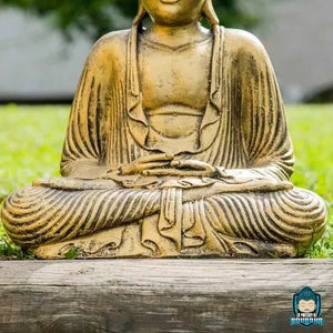Statuette Bouddha Assis Résine Doré 42cm La Maison de Bouddha