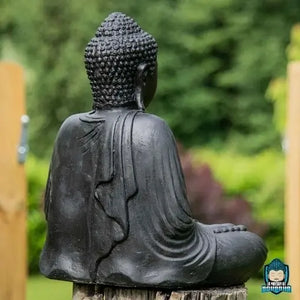 Statuette Bouddha Assis Résine Noir 42cm La Maison de Bouddha