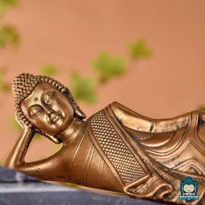 Statuette Bouddha Couché Doré La Maison de Bouddha