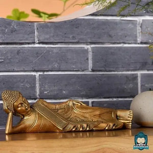 Statuette Bouddha Couché Doré La Maison de Bouddha