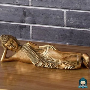 Statuette Bouddha Couché Doré La Maison de Bouddha