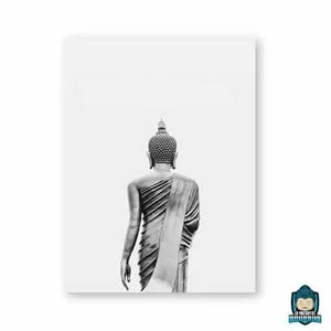 Tableau-Bouddha-Noir-et-Blanc-Thailandais-debout-de-dos-La-Maison-de-Bouddha