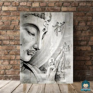 Toile Bouddha Noir et Blanc Rectangulaire La Maison de Bouddha
